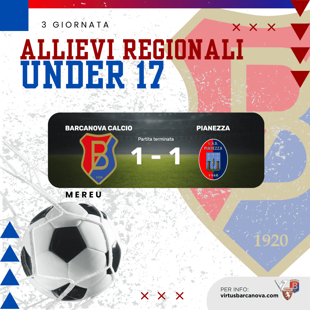 3ª Giornata Under 17: Barcanova e Pianezza si Dividono la Posta 1-1