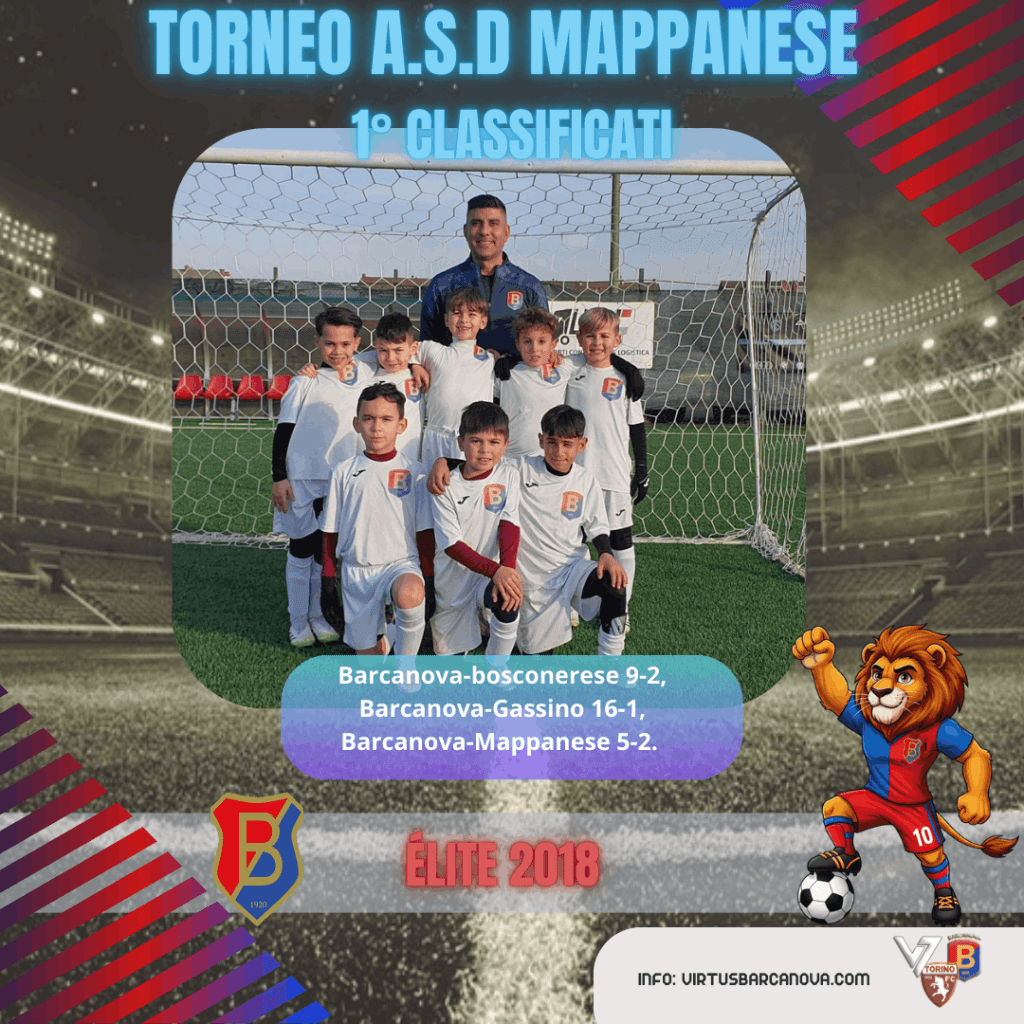 Torneo A.S.D Mappanese Barcanova Elite 2018 Primi Classificati. Barcanova Bosconerese 9 2 Barcanova Gassino 16 1 Barcanova Mappanese 5 2