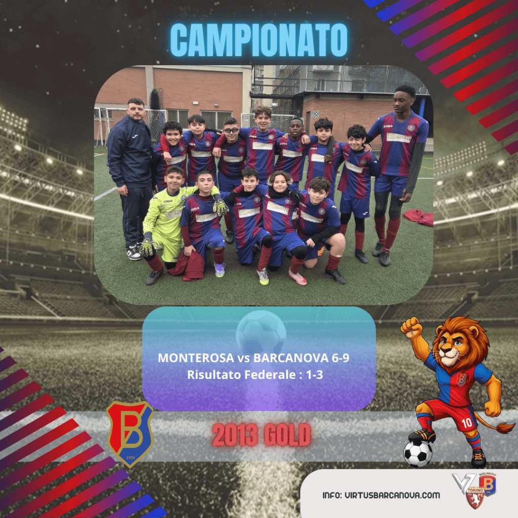 2013 GOLD A.MONTEROSA Vs BARCANOVA 6 9 ALL. SALMASI MATTIA Risultato Federale 1 3