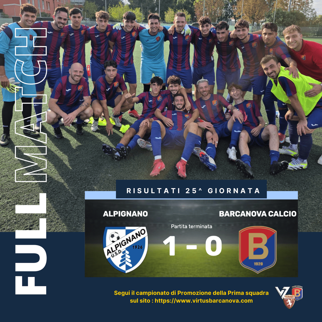 🏆 Promozione:  Barcanova fermato ad Alpignano decide un gol.