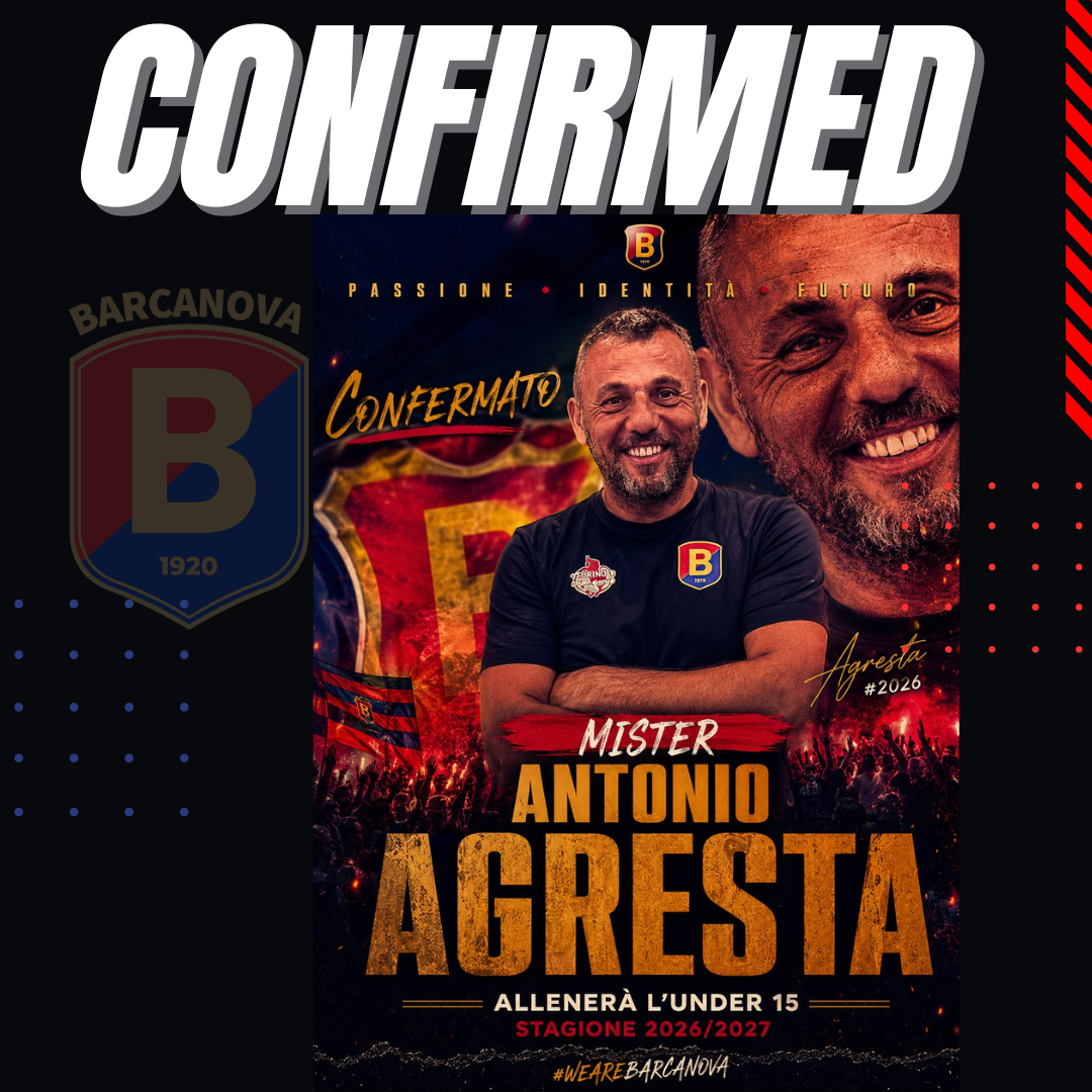 Antonio Agresta confermato alla guida dell'Under 15 Barcanova per la stagione 2026/2027